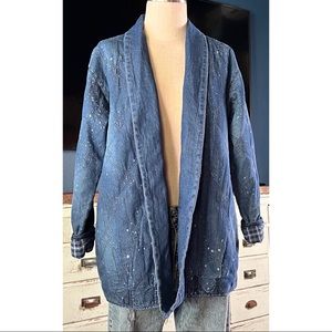 Anthropologie Pilcro Denim Quilted Kimono Jacket S